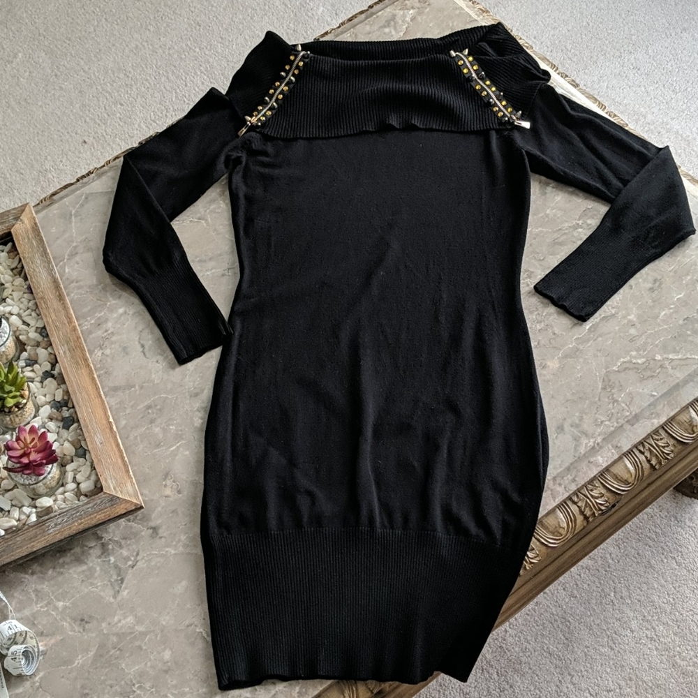 Off shoulder sweater dress